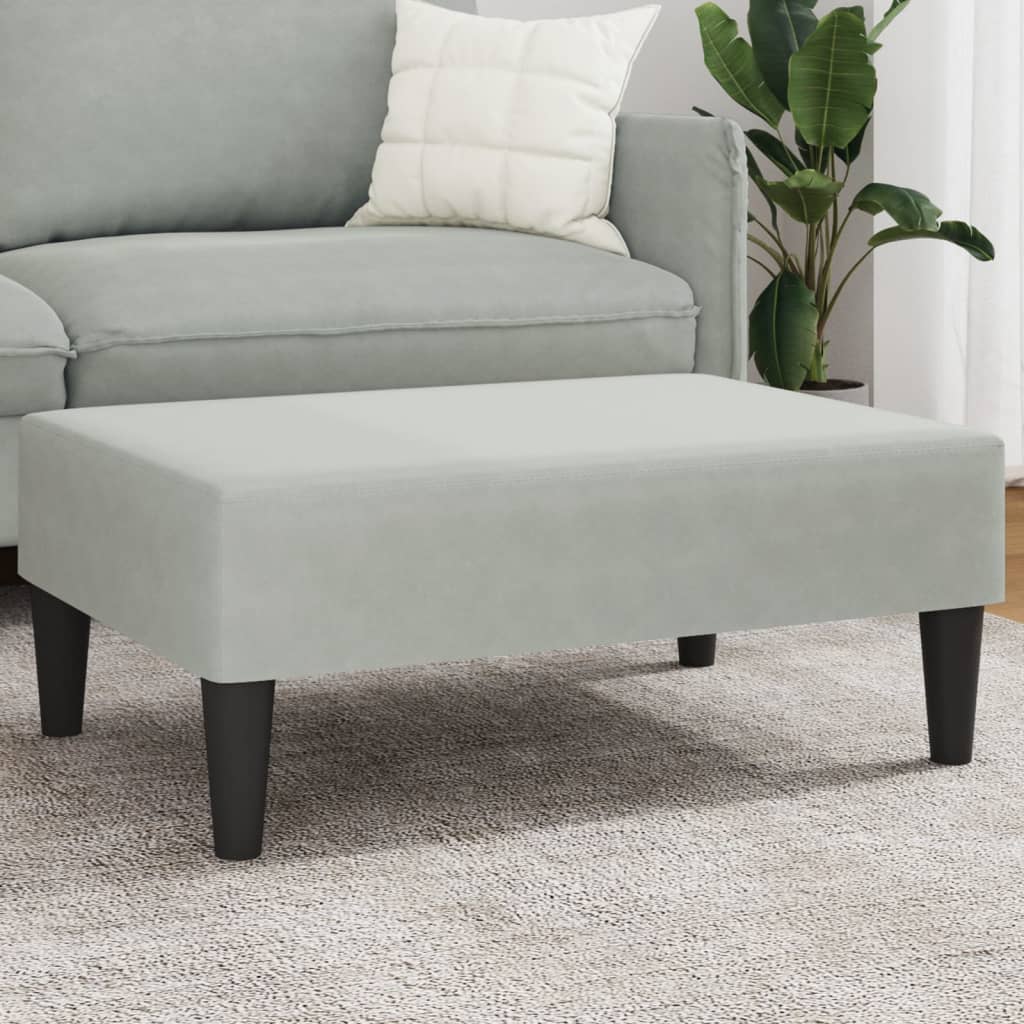 Footstool Light Grey 77 x 55 x 31 cm Velvet