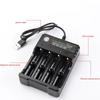 Rechargeable Lithium Batteries 12 4 Slots AC 110V 220V 18650 Battery Charger Black For 14500 14650 16650 18350 18500 18650 37V
