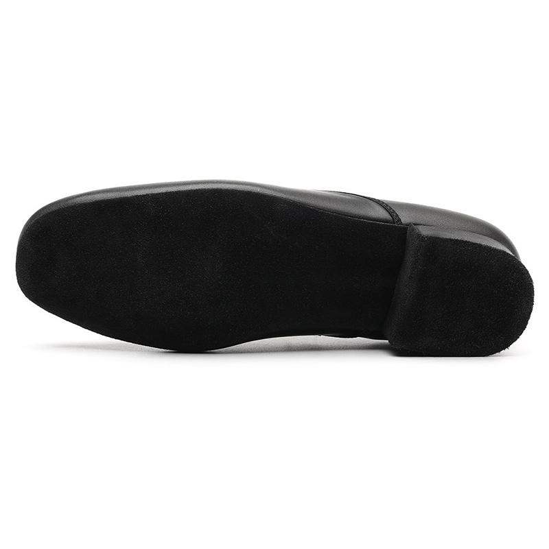 Pantofi de Dans Modern pentru Bărbați din Piele Neagră cu Toc Mic Samba Salsa Tango Latin Pantofi de Dans de Societate 2.5CM Toc de Interior