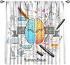 Fun Math Blackout Curtains, Mathematics Formula Learning Knowledge Educational Window Drapes for Kids Learners Bedroom Living