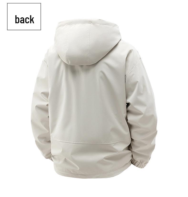 Cross2025 Trendy Men's Hooded Workwear Jacket - Spring/Autumn Mountain Style Windbreaker