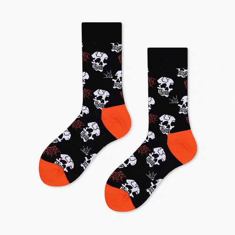 2025 Halloween Pumpkin Mid-Calf Socks for Men & Women - Festive Long Socks for Couples.