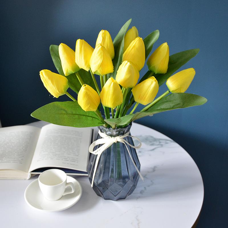 7-Head Artificial Tulip Bouquet Desktop Arrangement for Weddings & Performances