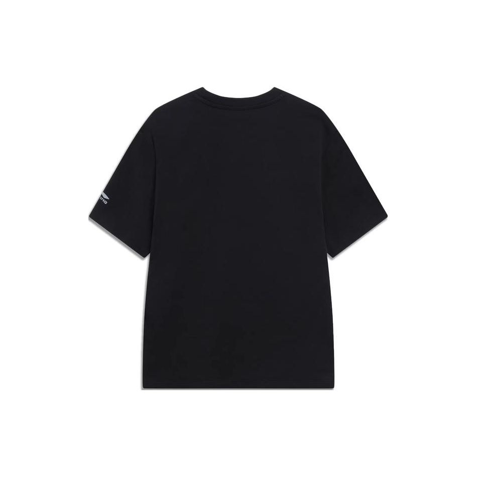 Li Ning Chinese Culture Series Comfortable Breathable Logo Print Solid Color Loose Fit Pullover Short Sleeve Drop Shoulder T-Shirt AHSU738-3