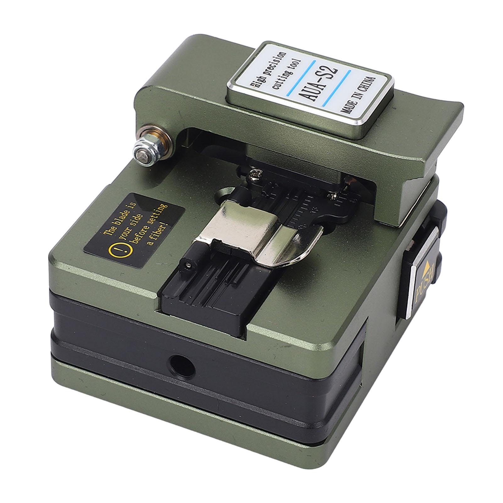 

Fiber Hot Melt Cutting Machine Optical Cleaver FTTH Wire Cutter Tool 0.6 Degree Angle with 16 End Faces 3 in 1 Fixture