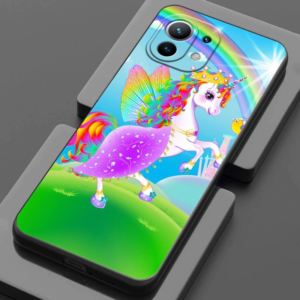 Handyhülle für Xiaomi Mi 11 Lite 5G NE 11i 11X 11T 12 Pro Poco F1 F3 X3 GT X4 NFC Pro Hüllen Cover Cartoon Regenbogen Einhorn Tier