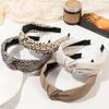 Popular Leopard Print Cloth Knotted Hairbands for Women Girls Casual Shopping Headpiece Simple Solid Knot Headbands