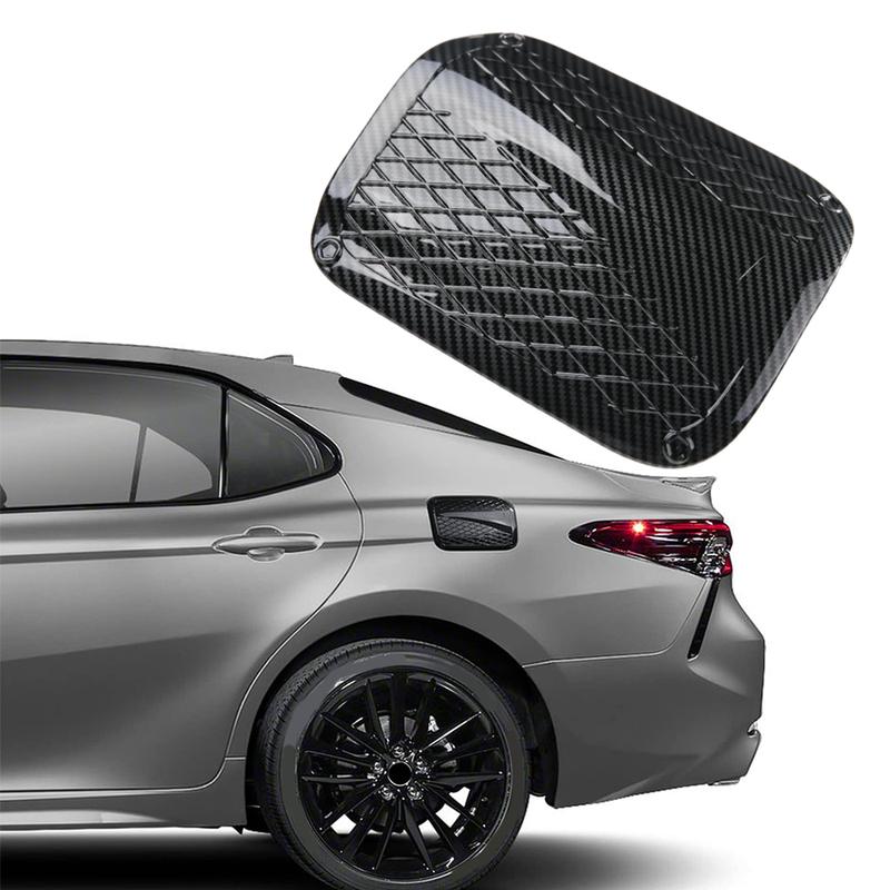 ABS Carbon Fiber Fuel Tank Cover Door Gas Filler Cover Replacement for Toyota Camry 2018