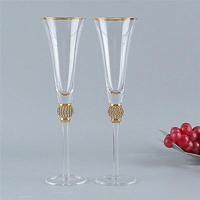 2Pcs/set  Phnom Penh Champagne Glasses Inlaid Diamond Wine Glass Weddeing Party Crystal Goblet Cocktail Glass Drinkware Gifts