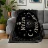 "Black Gothic 'Not Today Satan' Wall Art Print"Blanket Flannel Throw Blanket for Sofa, Bed, Travel, Camping, Office, Couch, Chair, And Bed G