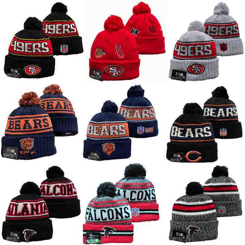 49er Team 2025 Autumn/Winter Wool Pom-Pom Knit Hat - Warm Embroidered Couple Style