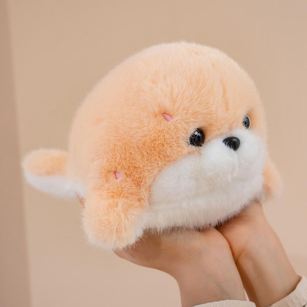 Chubby Seal Plush Toys  Fluffy Killer Whale Stuffed Animal Soft Doll with Small Black Eyes Cuddle Birthday Gift Ocean Animal Toy