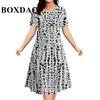 Short Sleeve Dresses For Women 2026 Fashion Summer Dot 3D Print Round Neck Dress Female Casual Oversized Clothing