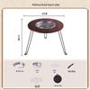 OEING Outdoor Smokeless BBQ Grill & Folding Tea Table Set