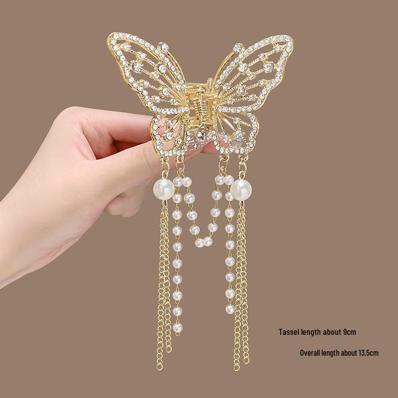 Elegant Metal Butterfly Hairpin with Tassel Pendant for Women, 2025 New Style
