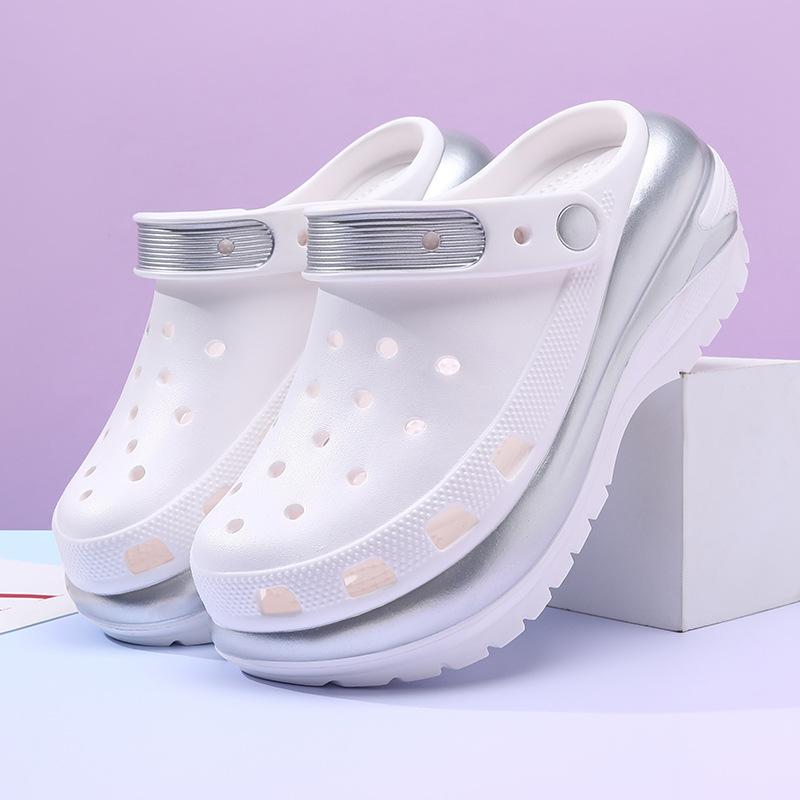 Sandales Sabots à Plateforme d'Été pour Femmes Chaussures pour Femmes Semelle Épaisse Antidérapantes Sandales de Plage Femme Compensées Hautes Sandales EVA Pantoufles