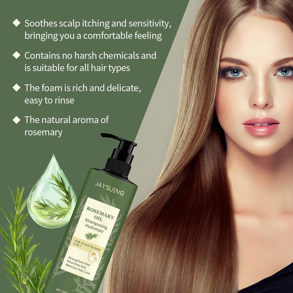 Jaysuing Rosemary Shampoo Gentle Cleansing Moisturizing Hair Treatment For Soft Silky Hair