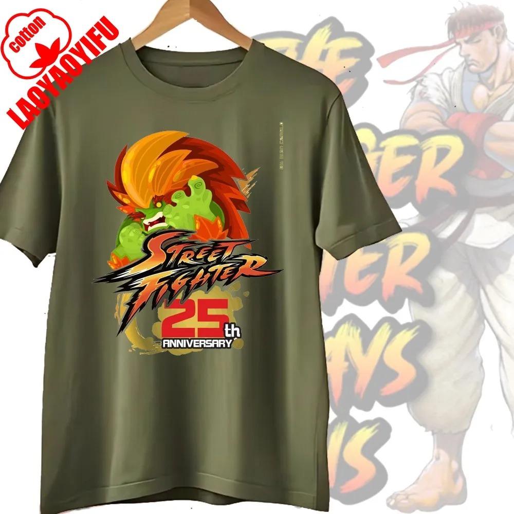 Street Fighter Chun-Li Ryu Bedruckte Y2K Neue Paar Baumwoll-T-Shirts Männer Frauen Streetwear Lässig Harajuku Retro Unisex T-Shirt Top