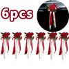 A Set Of 6Pcs Wedding Car Rearview Mirror Decorative Flowers, European And American Vintage Bow Door Handle Decorations, Artificial