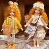 Mini 1/6 BJD Doll Outfit Set Cartoon Doll Overall Suit for 1/6 BJD Dolls Doll Accessories