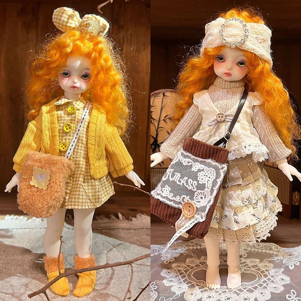 Mini 1/6 BJD Doll Outfit Set Cartoon Doll Overall Suit for 1/6 BJD Dolls Doll Accessories