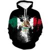 2025 Europe, America, Europe and America men's sweater Mexico logo boys sweater 3D printing autumn and winter hooded sweater