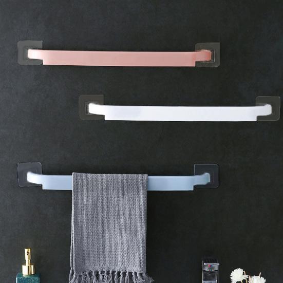Towel Bar Self Adhesive Good Load-bearing Moisture-proof No Drilling Strong Adhesiveness Hanging Towel Waterproof Toilet Single Rod Towel Rack
