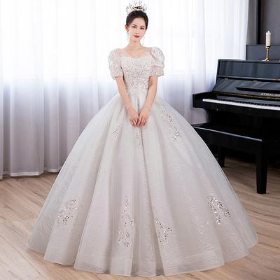 French Light Main Wedding Dress  New Wedding Go Out Yarn Bride Female Heavy Industry Luxury Small Palace Style Wedding