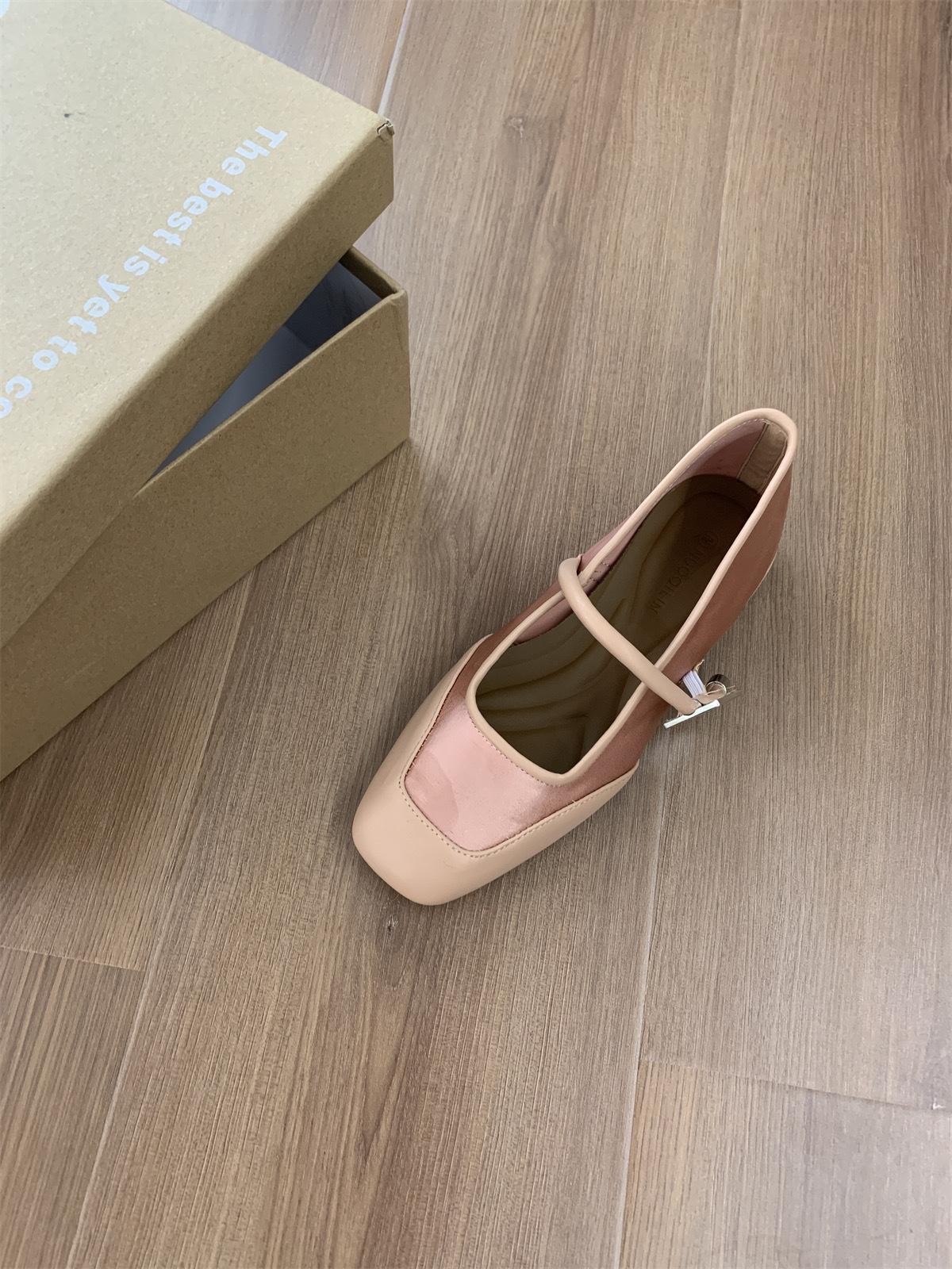 

Single Shoes Fairy Fairy Pink Mary Jane Shoes Flat Small Leather Shoes Autumn Ballet Shoes 40 розовый