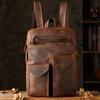Crazy Horse Leather Backpack Men Bag Vintage Large Capacity Travel Bags Natural Real Cowhide Laptop Backpacks