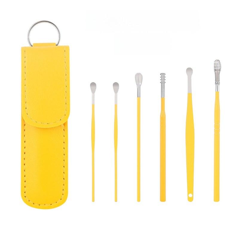 Durable And Safe 6Pcs Ear Cleaner Ear Wax Remover Cleaning Kit Pick Earwax Curette Spoon Care Removal Tool For Baby Adults Ear Care Set