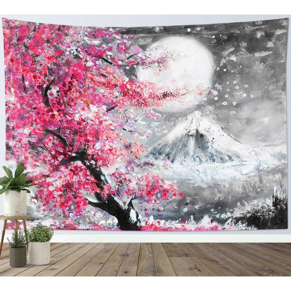 Tapestry water sakura Japan Mount Fuji 75x100