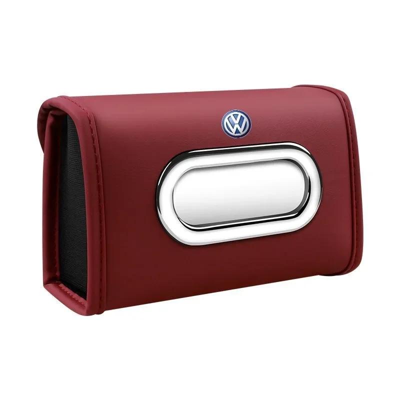 Car Tissue Box, Fashionable Leather Multi-functional Tissue Box For Volkswagen VW GTI Passat Polo Golf 3 Jetta Tiguan Touran