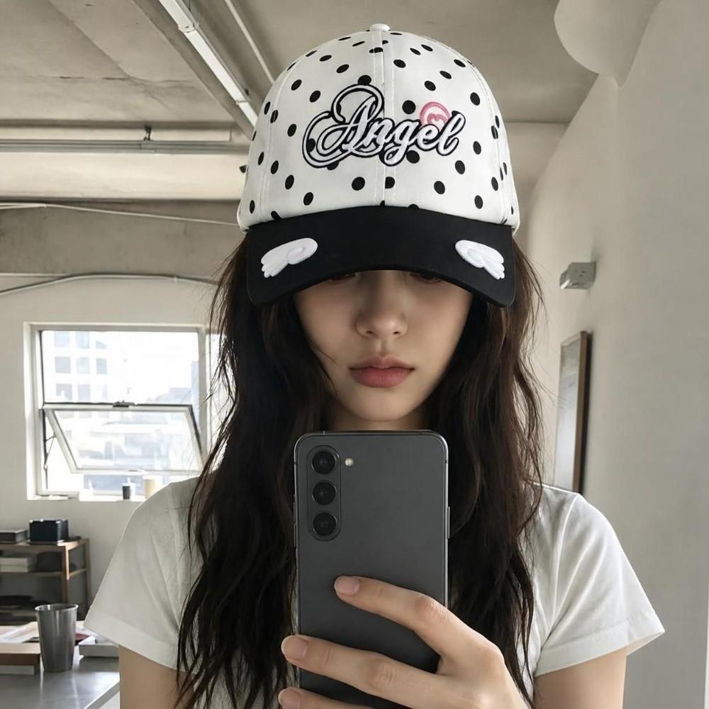 Embroidered Wings Baseball Hat Cotton Sun Hat Cute Peaked Cap
