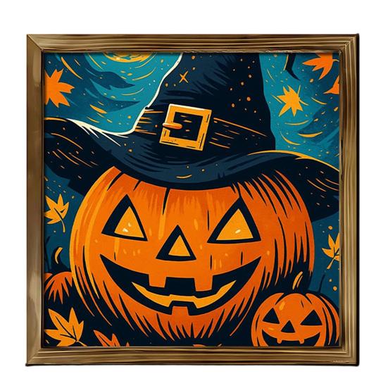 Spooky Halloween Wooden Decorative Painting Retro Gothic Skeleton and Bleeding C