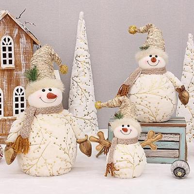 Christmas Snowman  Indoor Decorations, Xmas Animated Plush-Knit Collectible Plush Doll, , Home Holiday Ornaments Snowman Doll Ch