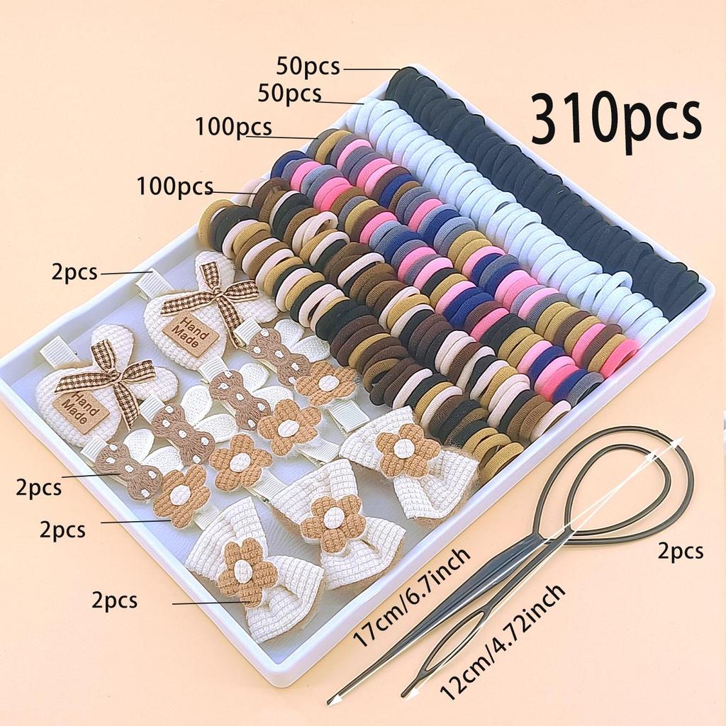 Hair Ties Set Hair Scrunchies For Girl Elastic Ponytail Clips Rubber Band For Hair Traceless Hair Ropes Set Hair Elastics Bands