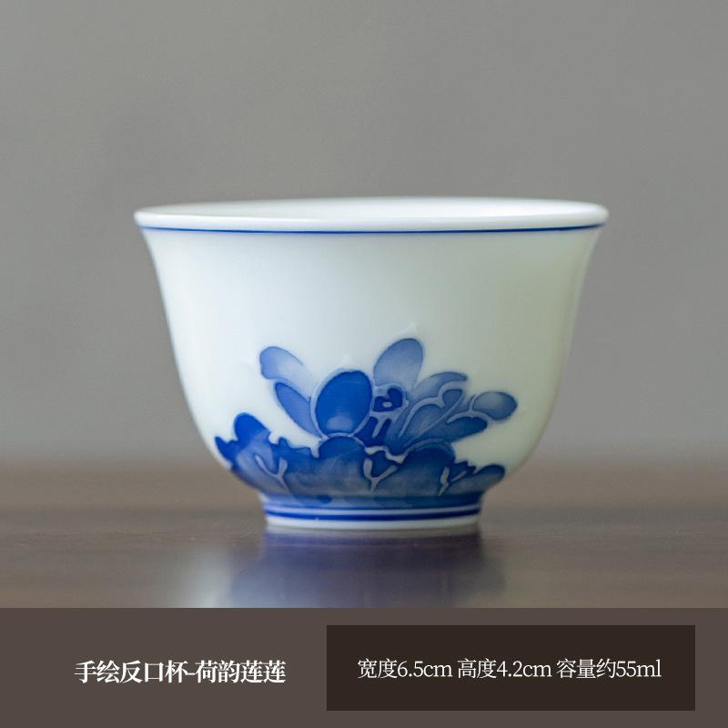 55ml Hand-painted Blue And White Landscape Teacups Ceramic Tea Mug Chinese Kung Fu Master Cup Small Tasting Teaware Drinkware