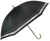 Long Sun Rain or Shine Manual Patterned 47cm Inner UV Grade 1 Light Heat Leather Black Umbrella, Umbrella, Umbrella, Women's, Opening, Lightweight,