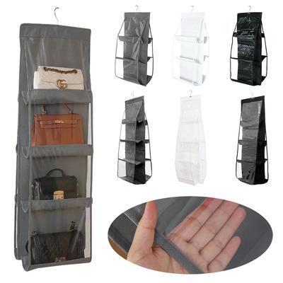 6/8 Pockets Hanging Purse Organizer Foldable Handbag Organizer Wardrobe Closet Space Saving Organizers for Family Closet Bedroom
