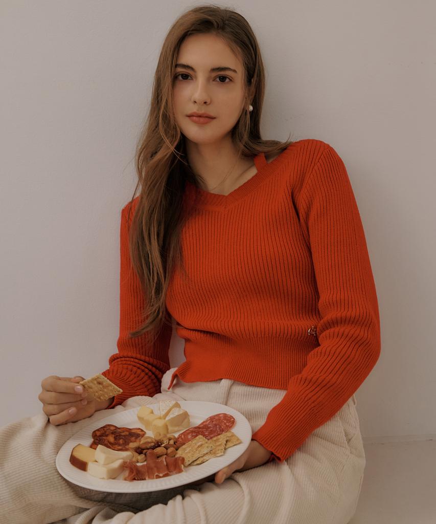 PLAC WOMEN Off-Shoulder Knit Red