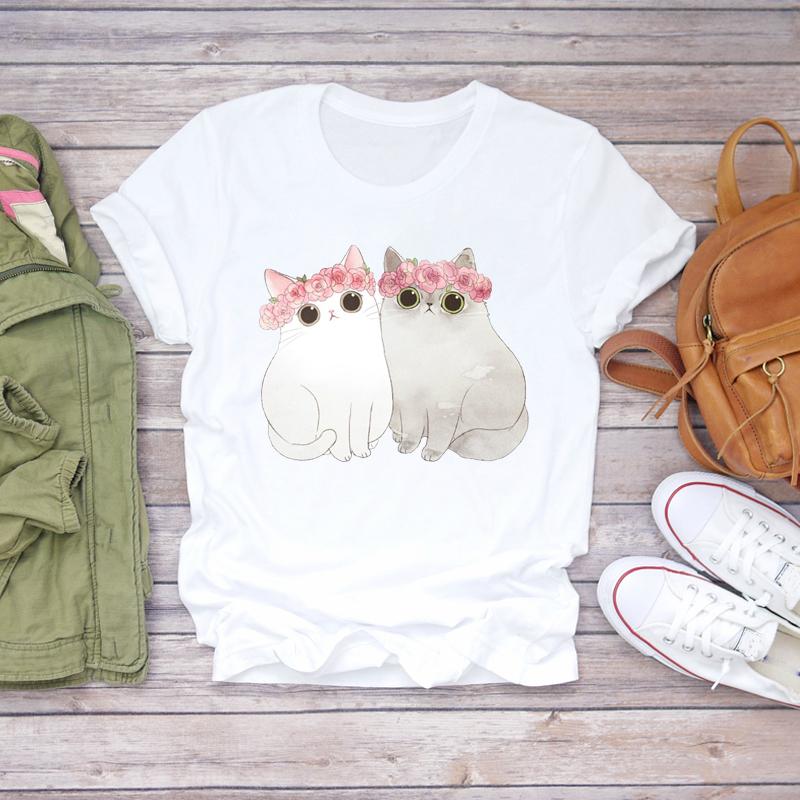 Women Cartoon Dog Tshirts Funny Face Animal Casual Pet Love Fashion Print Lady T-Shirts Top Womens Graphic Female T-Shirt