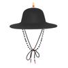 Black Sun Hat Traditional Flying Fish Costume Hat Wide Brim UV Protection Fishing Idol Cosplay Cap Headwear