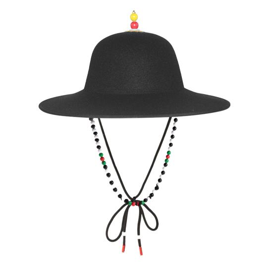 Black Sun Hat Traditional Flying Fish Costume Hat Wide Brim UV Protection Fishing Idol Cosplay Cap Headwear