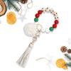 Beaded Bracelet Keychain Bangle Keys Holder with Tassel