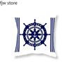 Home Decor Compass Anchor Pillow Cover Blue Mediterranean Cushion  Sofa Chair Car Office  Ornament 40x40cm 45x45cm