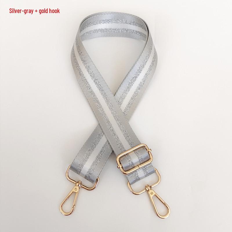 Colorful Women's Crossbody Bag Strap with Gold and Silver Thread – Wide, Long Handbag Accessory