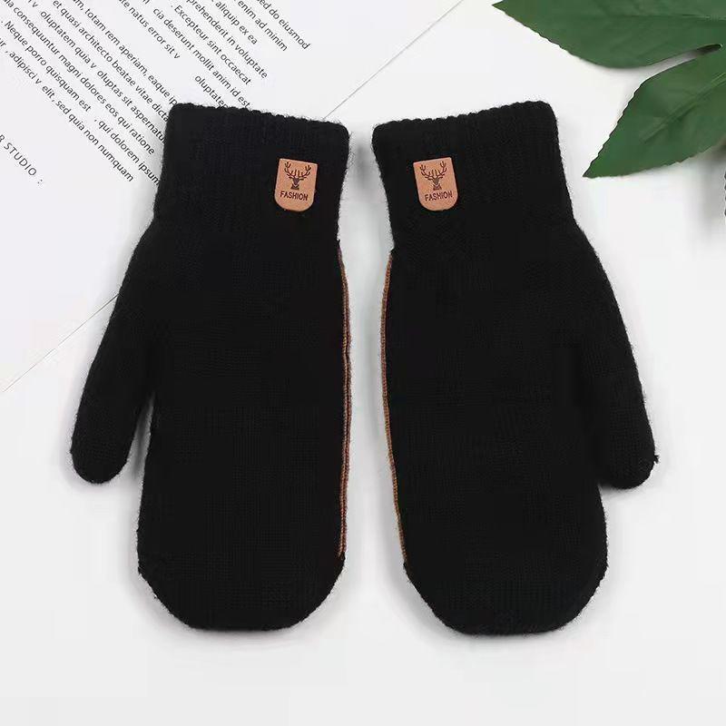 

Мужские теплые зимние перчатки из бархата и хлопка для езды на велосипеде. Ветрозащитный, утолщенный шерстяной трикотаж. Корейский стиль. Сумка в комплекте. One Size