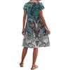 Women's Summer Fashion Casual Round Neck Short Sleeve Vintage Print Dress