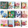 12pcs Handmade Festival Greeting  Cards Diamond Drawing Birthday Thanksgiving Cards Gift For Kids
